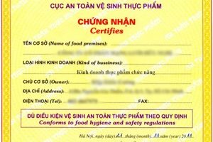 Giấy phép an toàn vệ sinh thực phẩm cho cơ sở sản xuất nước giải khát